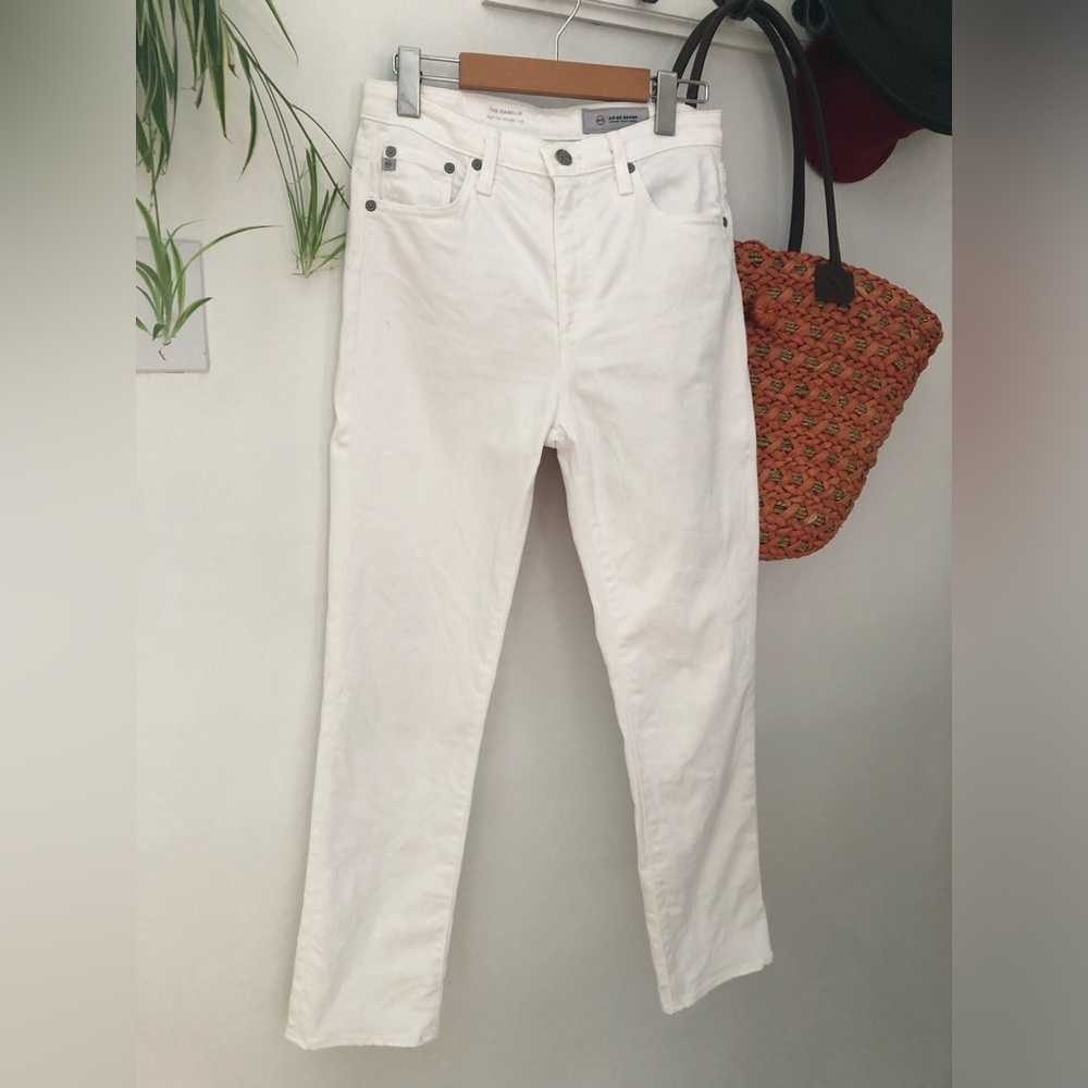 AG Adriano Goldschmied White Straight Leg Jeans